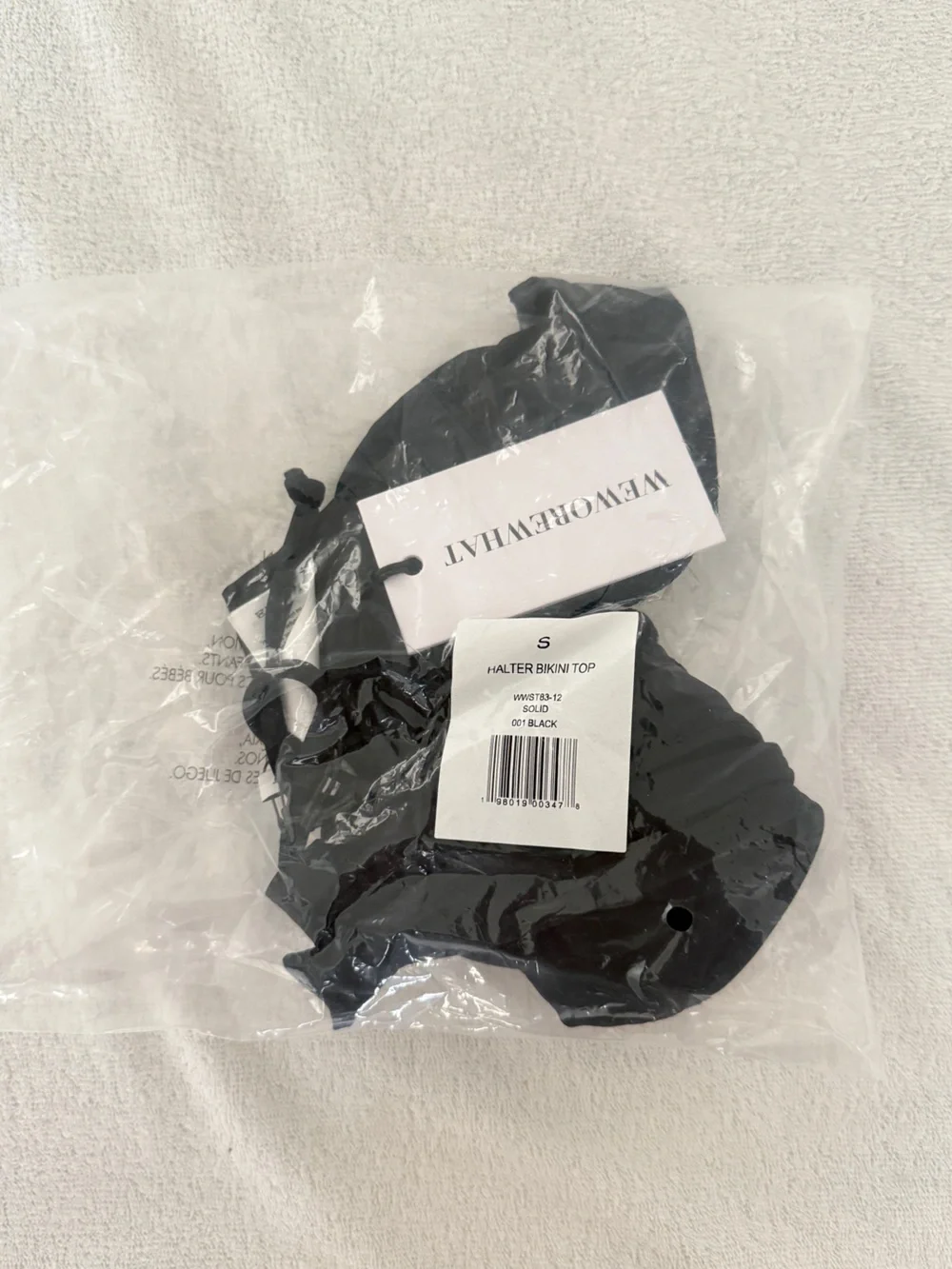 NWT-WeWoreWhat Black Halter Tie Bikini Top-S